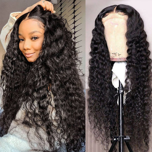 HD Lace Wig 4x4 Inch Closure Deep Wave Match All Skin