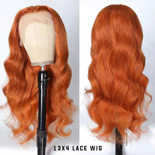 Withme Hair Ginger Color Lace Front Wigs Body Wave Human Hair Wigs