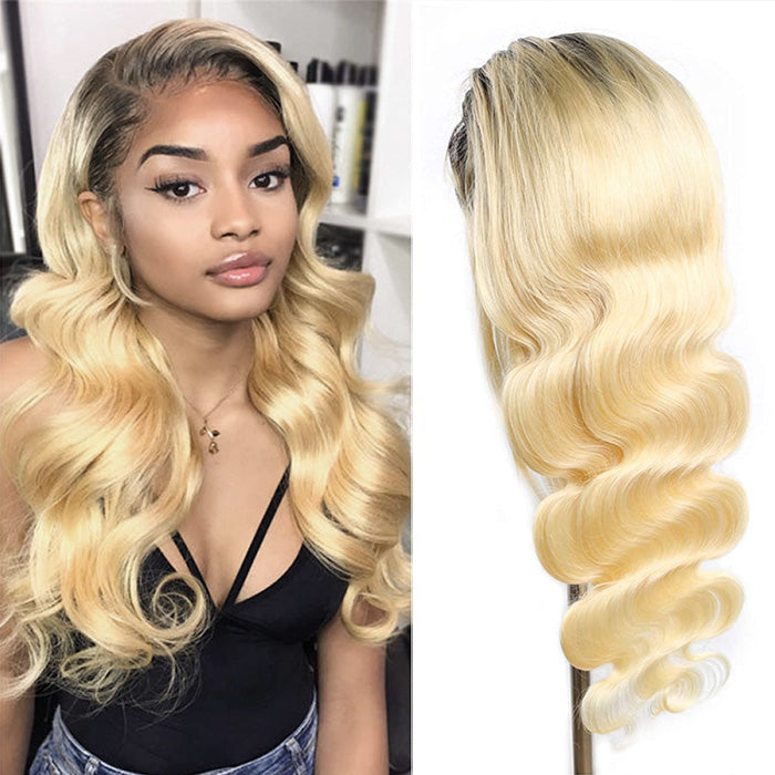 Withme Hair #T1b/613 Blonde Lace Frontal Wig Body Wave
