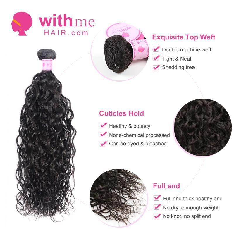 Withme Hair 4PCS Water Wave Brazilian Human Virgin Hair Bundles - Withme Hair