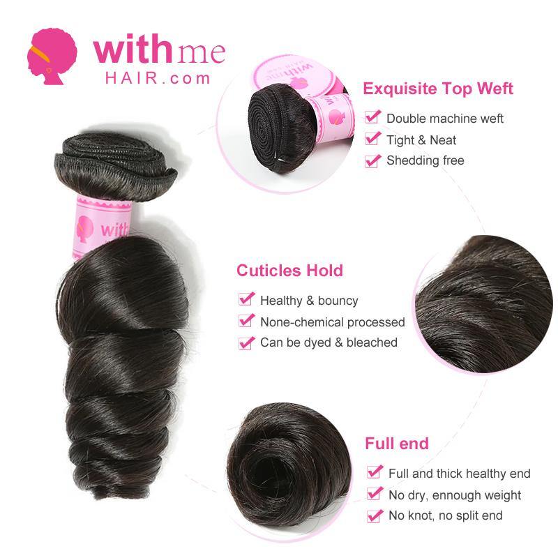 Withme Hair 3pcs Hair Bundles Loose Wave Brazilian Human Hair - Withme Hair