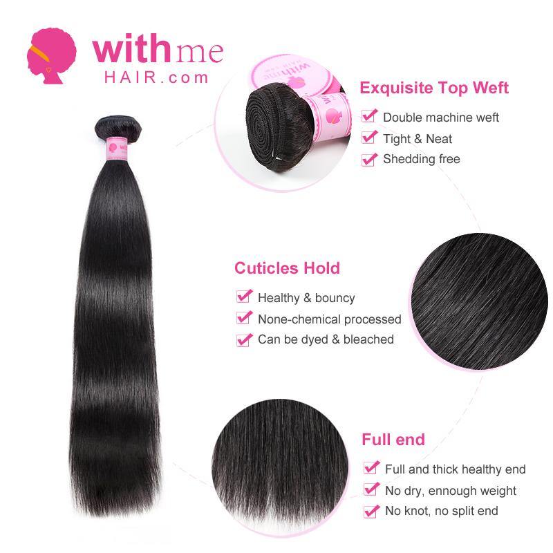 Withme Hair 1pc Hair Bundle Straight Brazilian Human Hair - Withme Hair