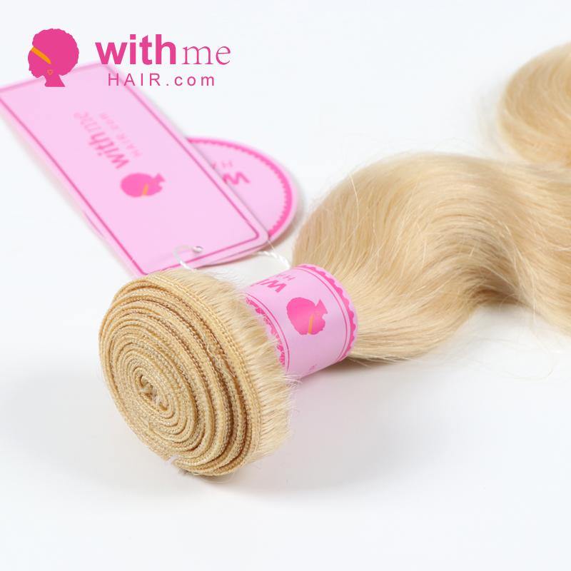 Withme Hair 4PCS Body Wave #613 Blonde Color Brazilian Human Virgin Hair Bundles