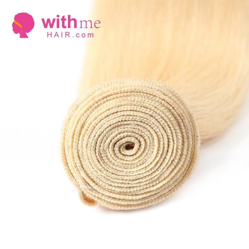 Withme Hair 4PCS Straight #613 Blonde Color Brazilian Human Virgin Hair Bundles