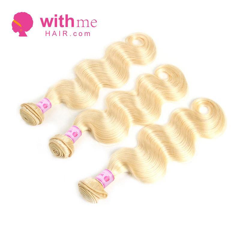 Withme Hair #613 Blonde 3pcs Hair Bundles Body Wave Brazilian Human Hair