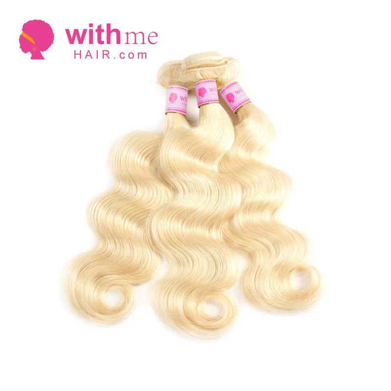 Withme Hair 4PCS Body Wave #613 Blonde Color Brazilian Human Virgin Hair Bundles