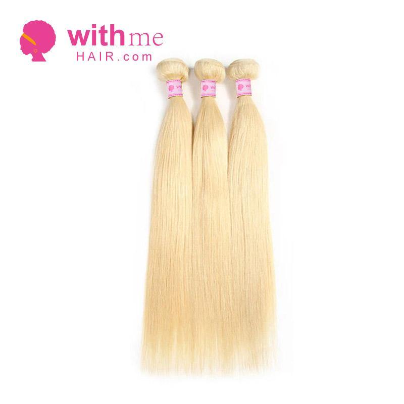 Withme Hair #613 Blonde 3pcs Hair Bundles Straight Brazilian Human Hair