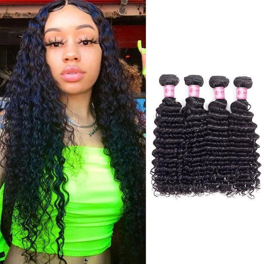 Withme Hair 4PCS Deep Wave Brazilian Human Virgin Hair Bundles - Withme Hair