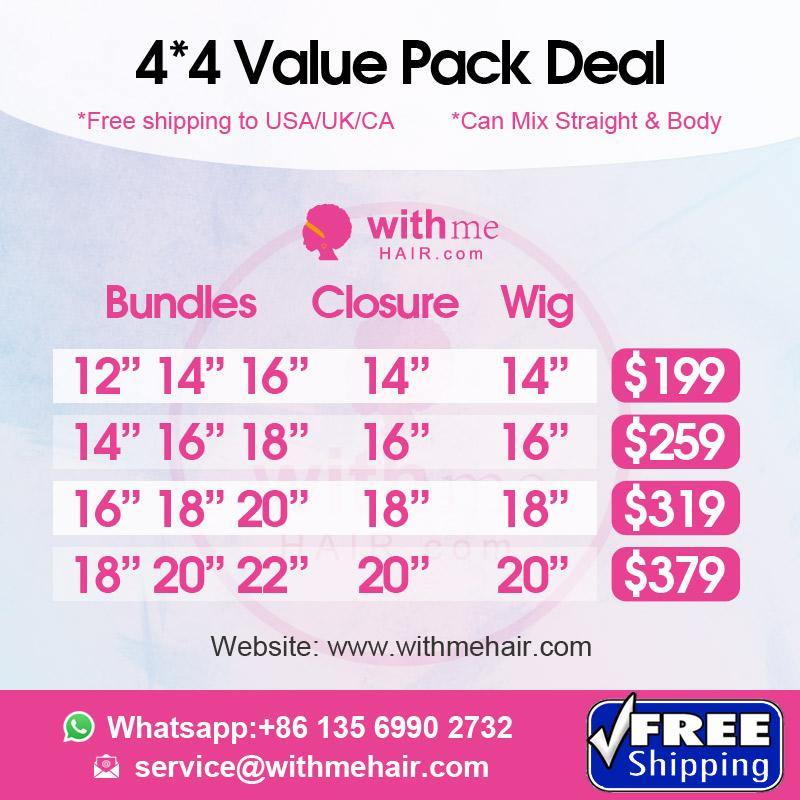 Withme Hair Wholesale Deals Super Package Deal 4*4 Lace Wig Closure Bundles - Withme Hair