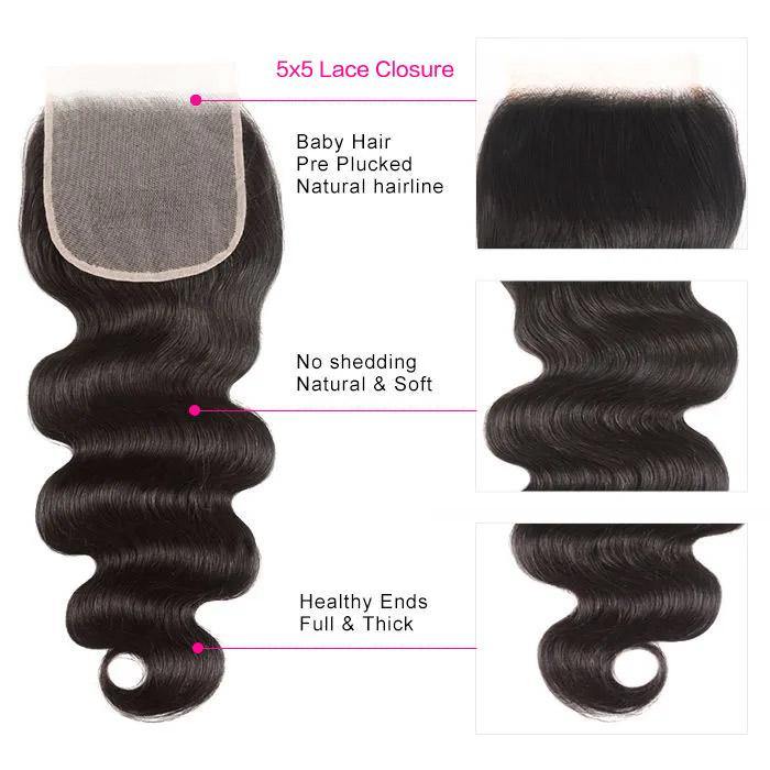 Withme Hair 5*5 Inches Lace Closure Body Wave Human Hair - Withme Hair