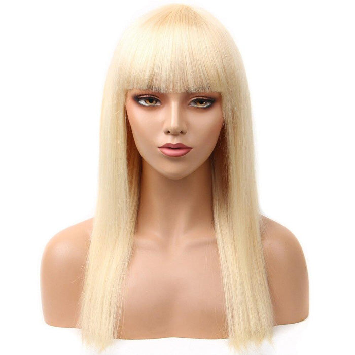 Withme Hair #613 Blonde Color Machine Made Wig With Bang