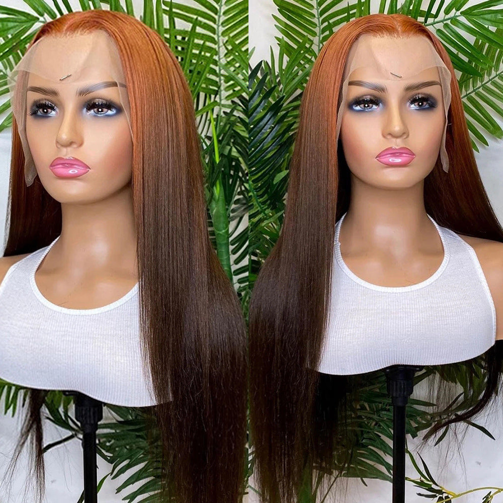 Ginger Brown Ombre Color 13x4 Lace Frontal Wig Body Wave