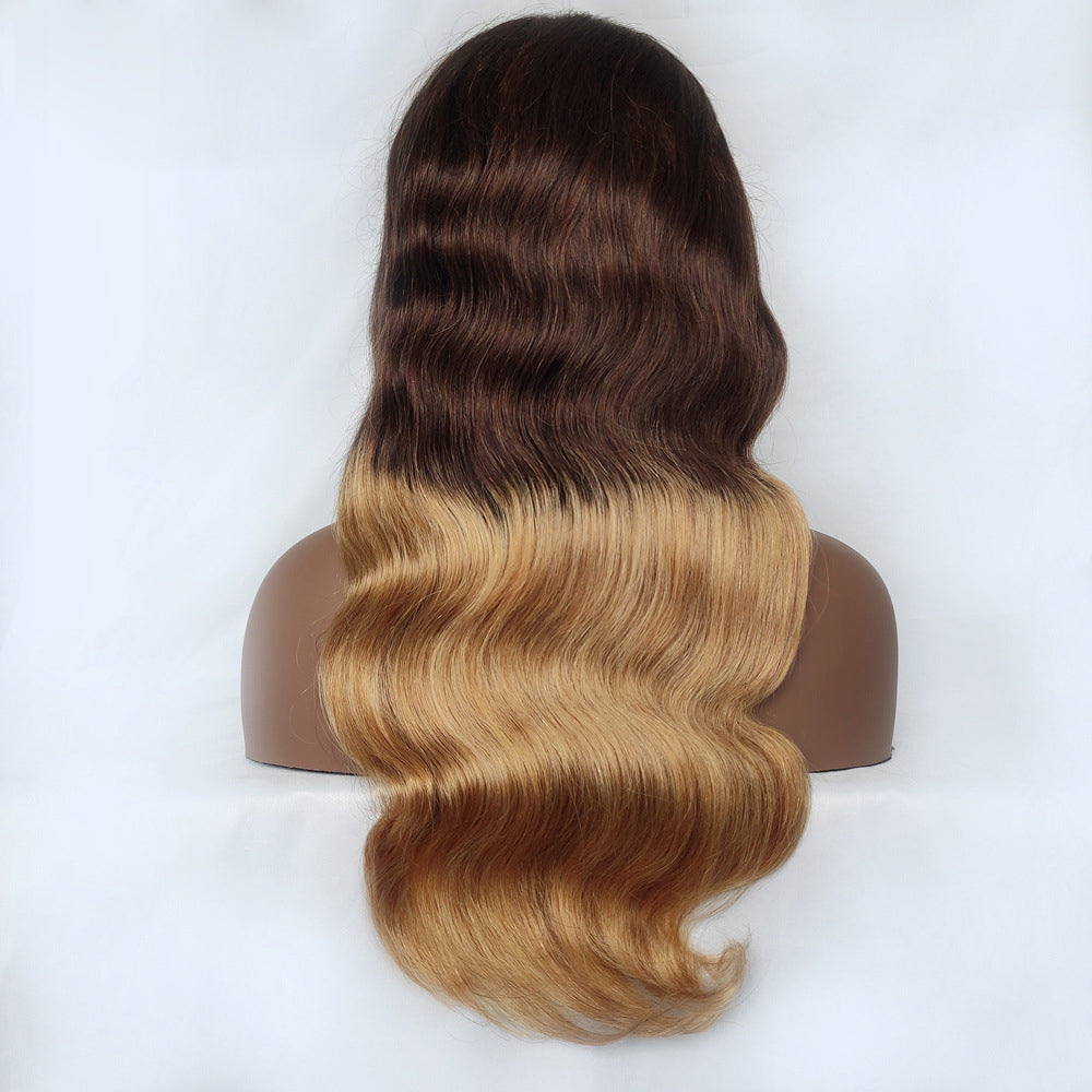 T4/27 Honey Blonde Ombre Color 13x4 Lace Frontal Wig Body Wave