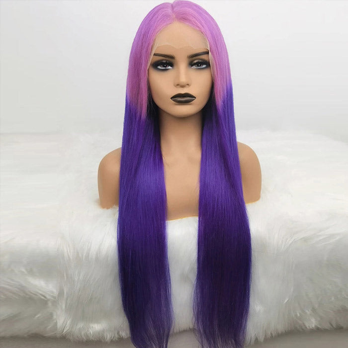 Withme Hair Purple Ombre Color 13x4 Lace Frontal Wig Straight