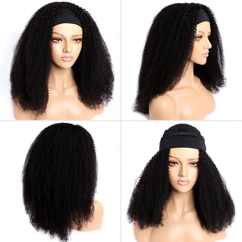Withme Hair Headband Wigs Remy Human Hair Wigs Kinky Curly 150% Density None Lace Wig Brizilian - Withme Hair