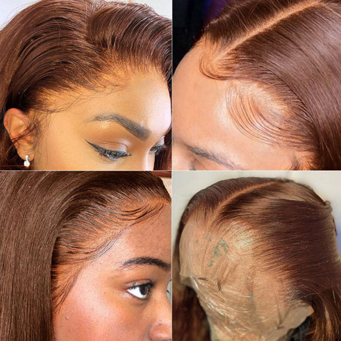 Chestnut Brown Color #4 Lace Frontal Wigs Pre Plucked | Withme Hair