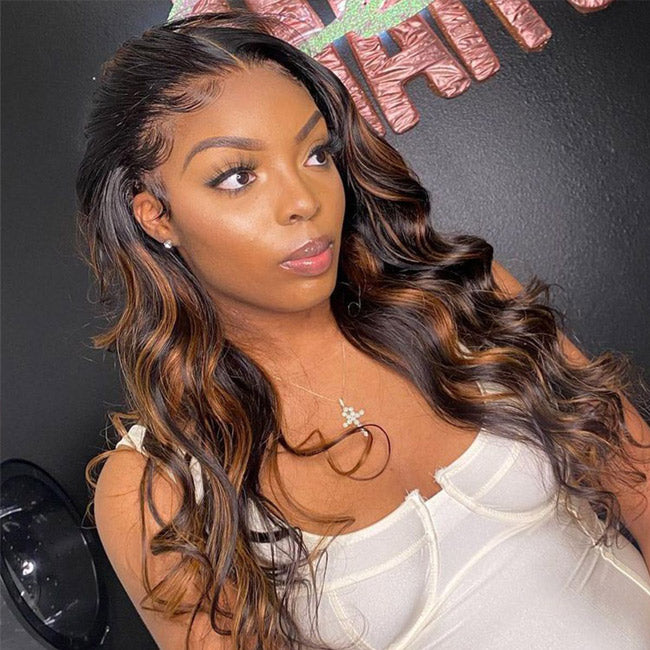 Highlight 1b/30 Ombre Color 13x4 Lace Frontal Wig Body Wave