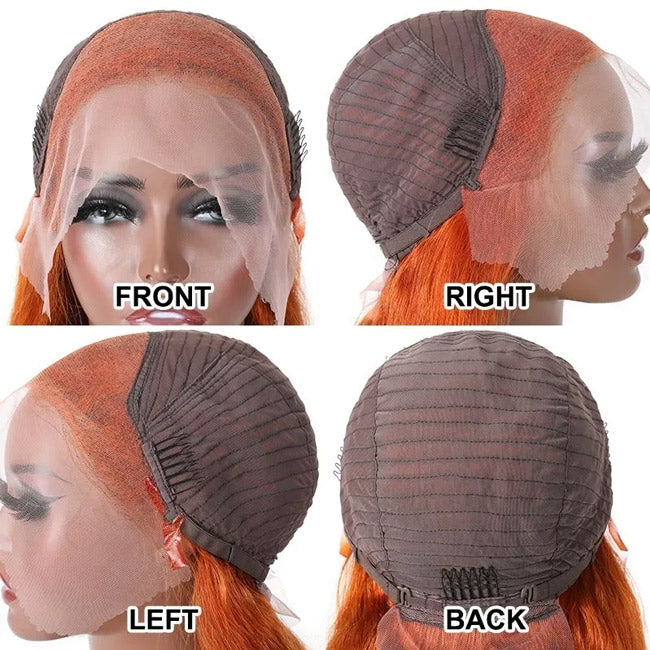 Withme Hair Ginger Color Lace Front Wigs Body Wave Human Hair Wigs