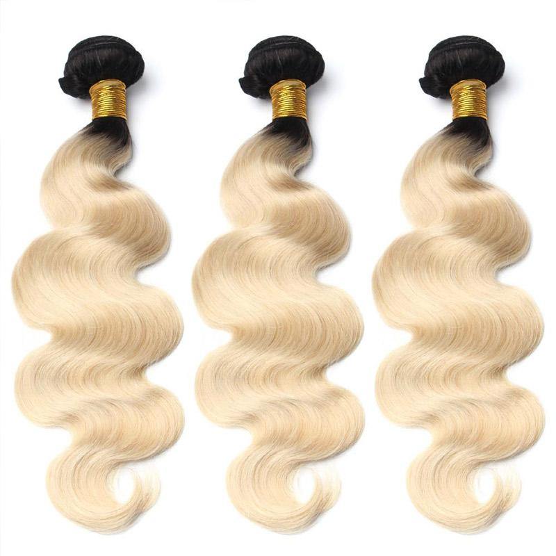 Withme Hair #T1b/613 Blonde 3pcs Hair Bundles Body Wave Brazilian Human Hair - Withme Hair