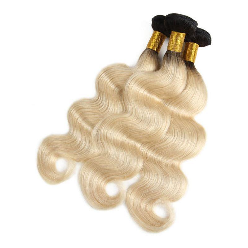 Withme Hair #T1b/613 Blonde 3pcs Hair Bundles Body Wave Brazilian Human Hair - Withme Hair