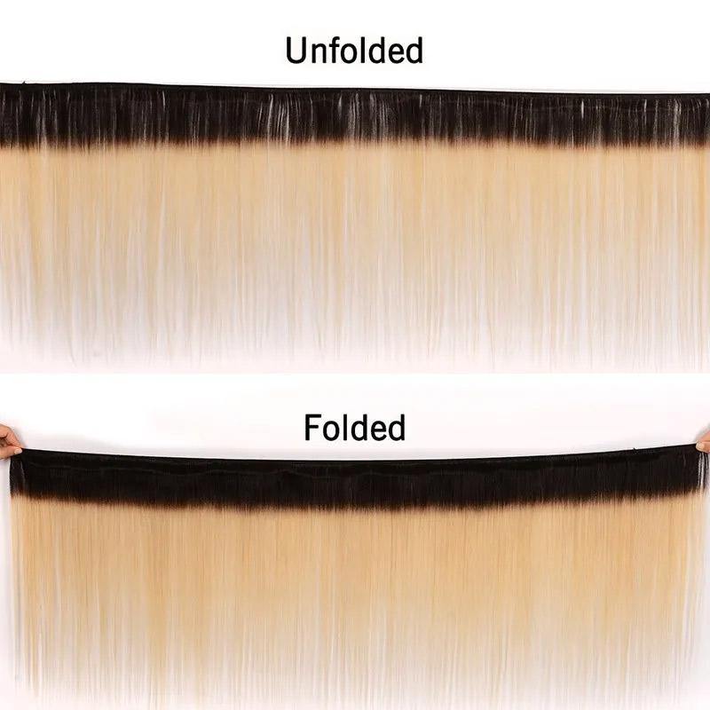 Withme Hair #T1b/613 Blonde 3pcs Hair Bundles Straight Brazilian Human Hair - Withme Hair