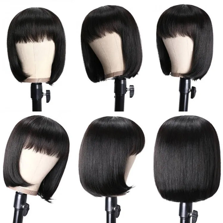 Withme Hair Machine Made Bob Wig With Bang Straight
