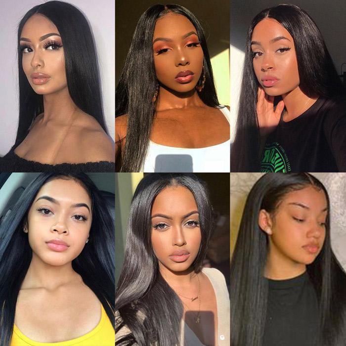 Withme Hair 13×6 Lace Frontal Wigs Transparent Lace Straight Human Hair Lace Wig With Baby Hair Pre Plucked Lace Wigs - Withme Hair