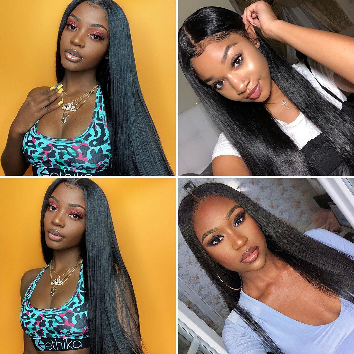 Withme Hair 360 Lace Wigs Brazilian Hair Straight Human Hair Lace Wig With Baby Hair Pre Plucked Lace Wigs - Withme Hair