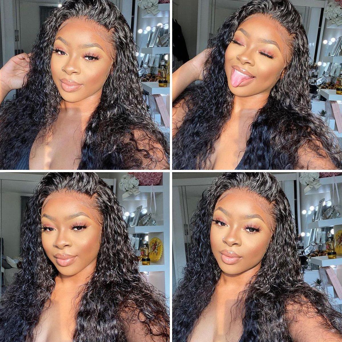 Withme Hair 360 Lace Wigs Brazilian Hair Water Wave Human Hair Lace Wig With Baby Hair Pre Plucked Lace Wigs - Withme Hair