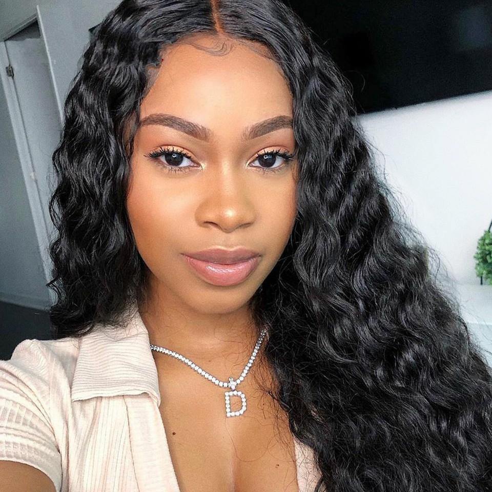 Withme Hair 4×4 Lace Closure Wigs Brazilian Deep Wave Human Hair Lace Wig Pre Plucked Lace Wigs - Withme Hair