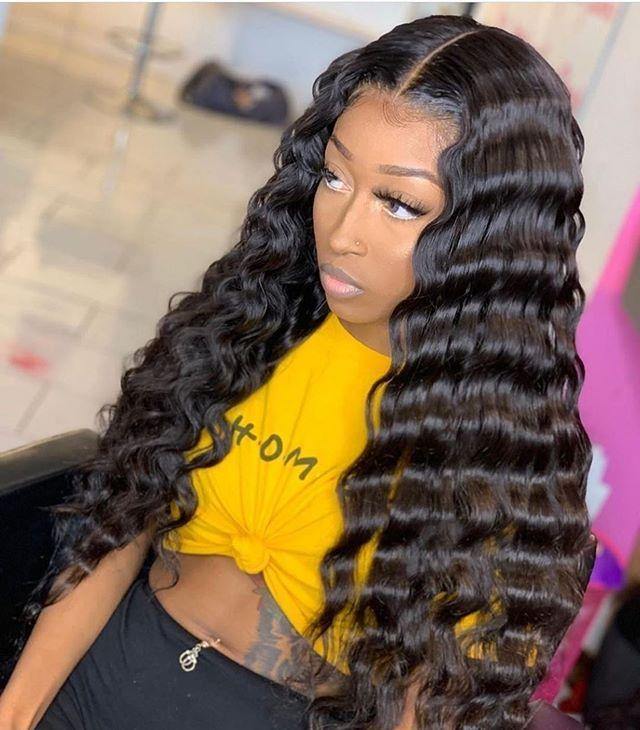 Withme Hair Deep Wave lace Frontal Wigs 100% Human Hair Pre Plucked 13x4 Lace Wigs - Withme Hair