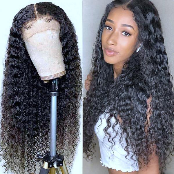 Withme Hair Transparent Lace Wig 13×4 Lace Frontal Wigs Curly Deep Wave Water Wave Human Hair Lace Wig - Withme Hair