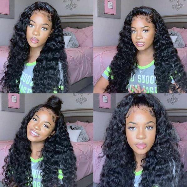 Withme Hair Transparent Lace Wig 13×4 Lace Frontal Wigs Curly Deep Wave Water Wave Human Hair Lace Wig - Withme Hair