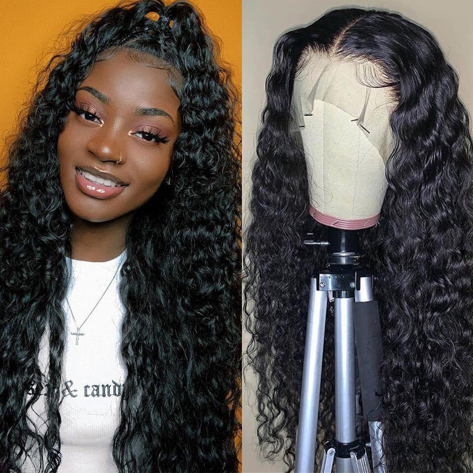 Withme Hair Transparent Lace Wig 13×4 Lace Frontal Wigs Curly Deep Wave Water Wave Human Hair Lace Wig - Withme Hair