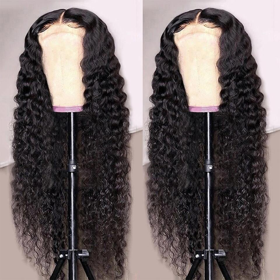 Withme Hair Transparent Lace Wig 13×4 Lace Frontal Wigs Curly Deep Wave Water Wave Human Hair Lace Wig - Withme Hair