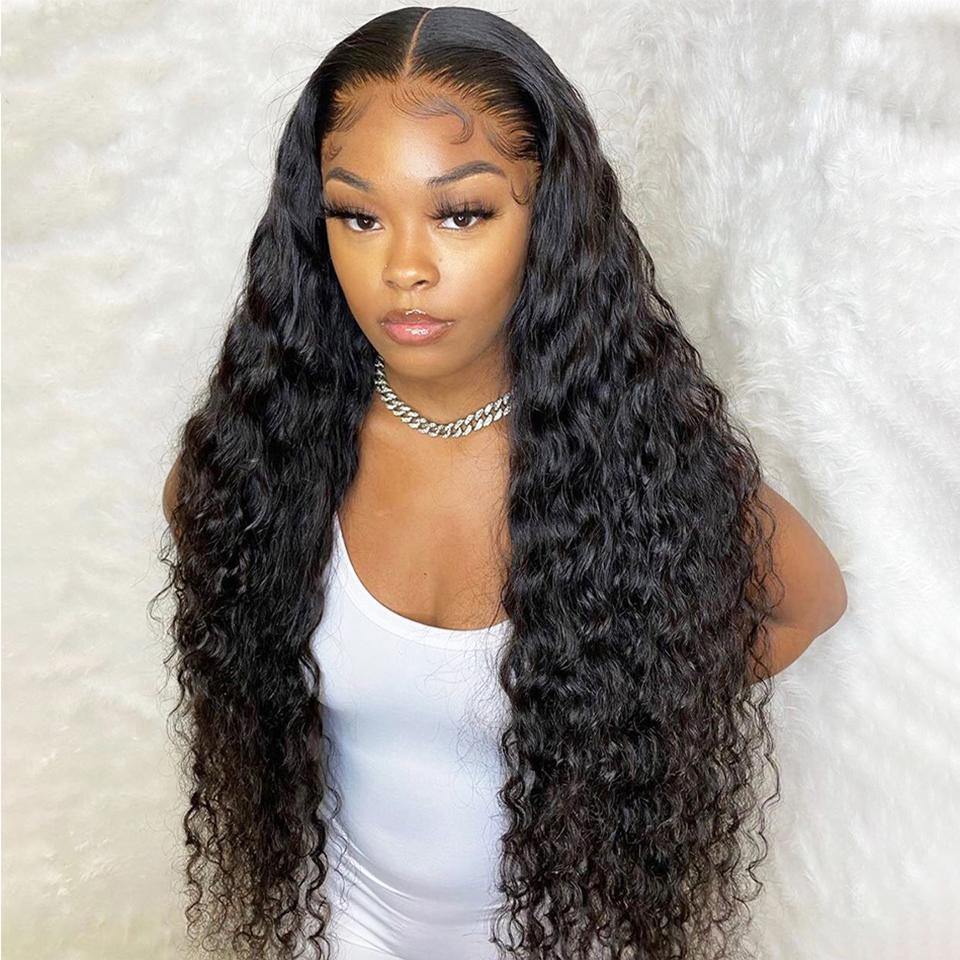 Withme Hair Transparent Lace Wig 13×4 Lace Frontal Wigs Curly Deep Wave Water Wave Human Hair Lace Wig - Withme Hair