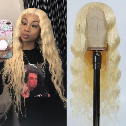 Withme Hair #613 Blonde T-Part Wig Hand Tied Lace Wig Body Wave Brazilian Human Hair - Withme Hair