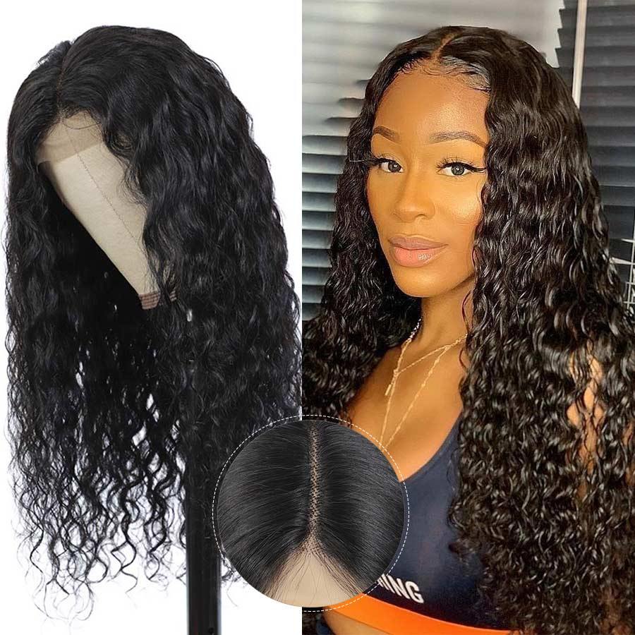 Withme Hair T-Part Wig Unprocessed Hand Tied Lace Wig Water Wave 100% Virgin Human Hair - Withme Hair