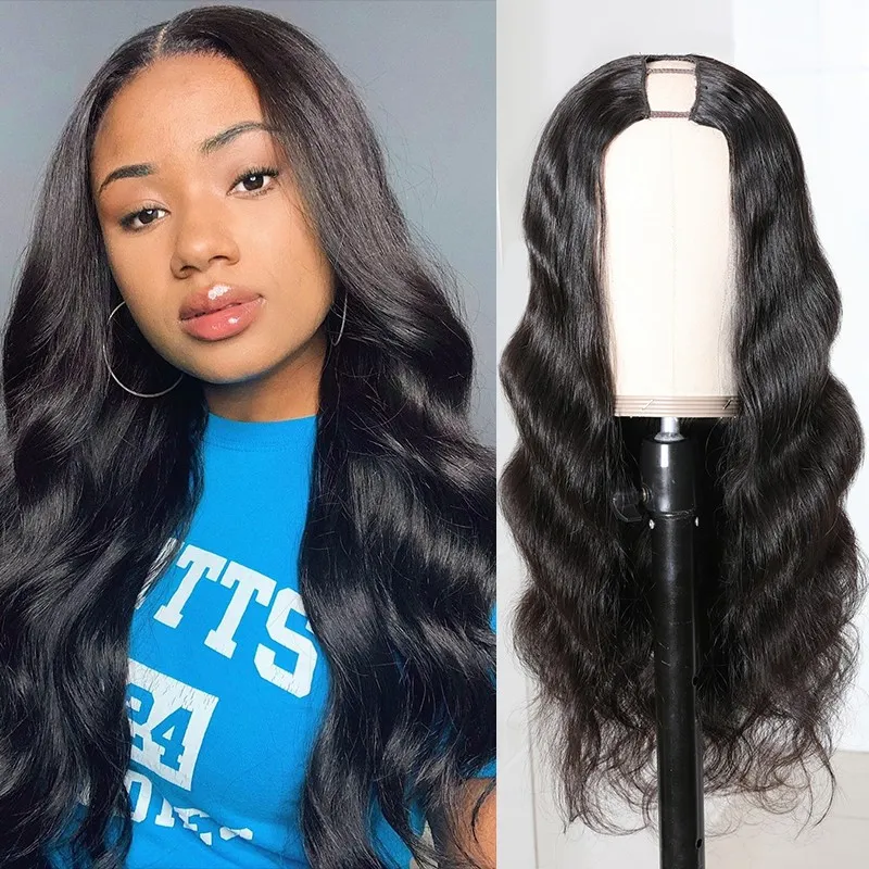 Withme Hair U Part Wigs Body Wave Brazilian Human Virgin Hair U Shape Wigs Remy Hair Non Lace Wigs for Black Women - Withme Hair