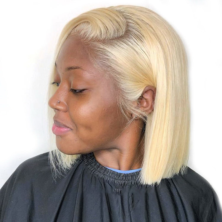 #613 Blonde Color Bob Straight Hair Lace Wigs | WITHME HAIR