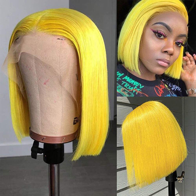 #613 Blonde Color Bob Straight Hair Lace Wigs | WITHME HAIR